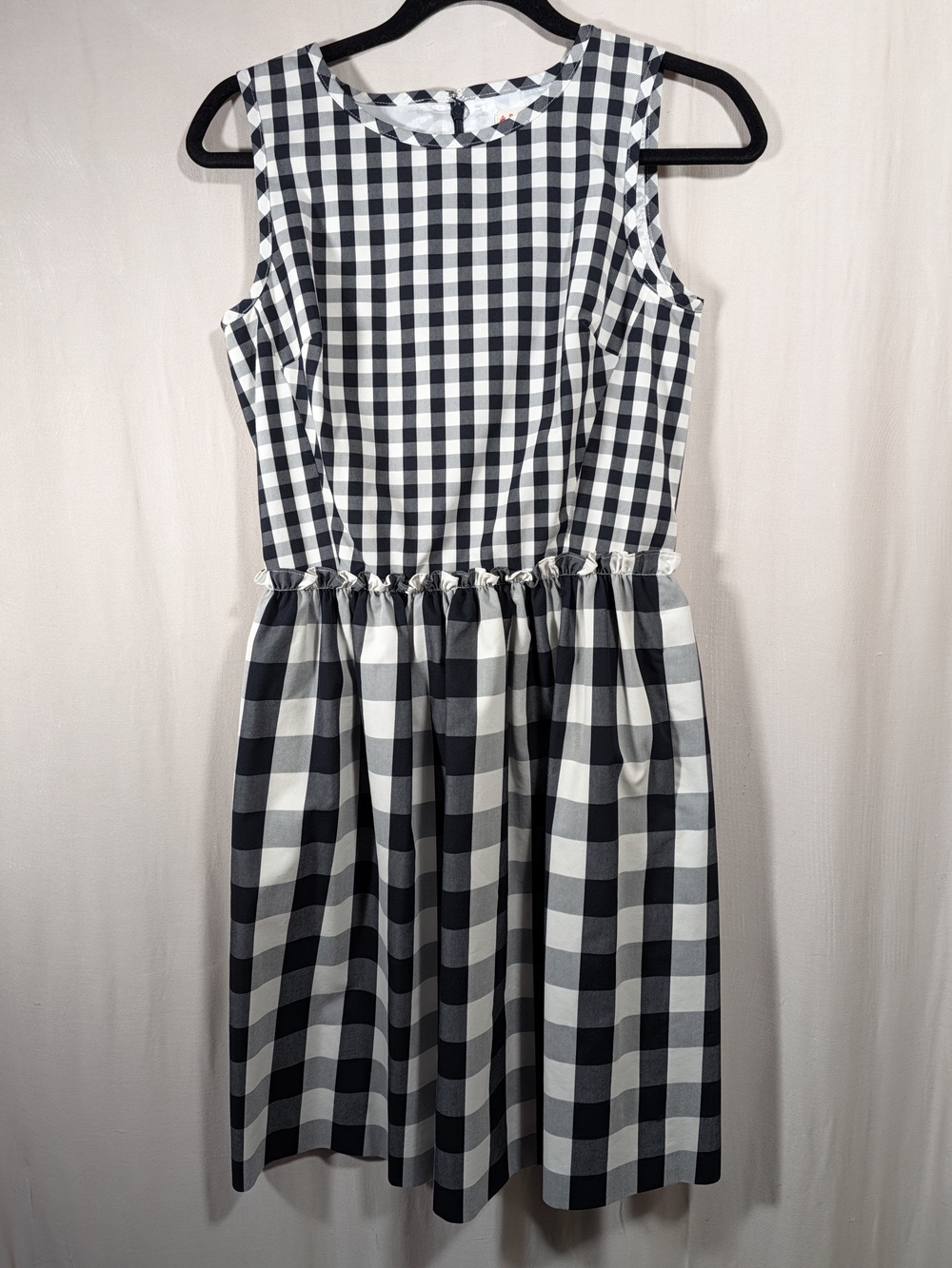 Brooks Brothers Gingham Midi Dress in Black & White